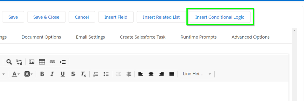 The Insert Conditional Logic Button – S-Docs Knowledge Base