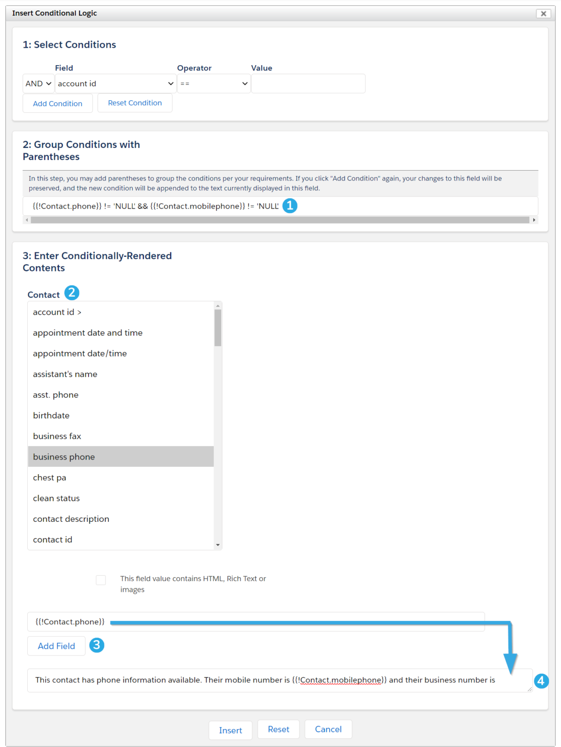 The Insert Conditional Logic Button – S-Docs Knowledge Base