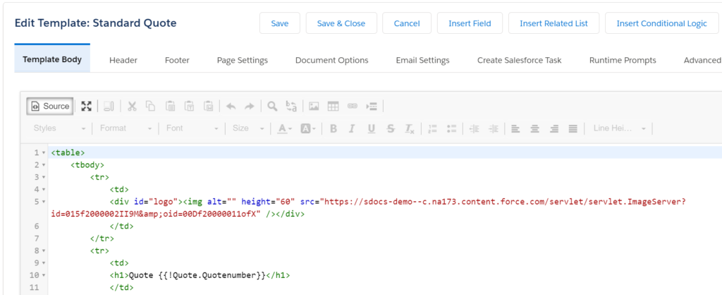 Create a Quote Template – S-Docs Knowledge Base