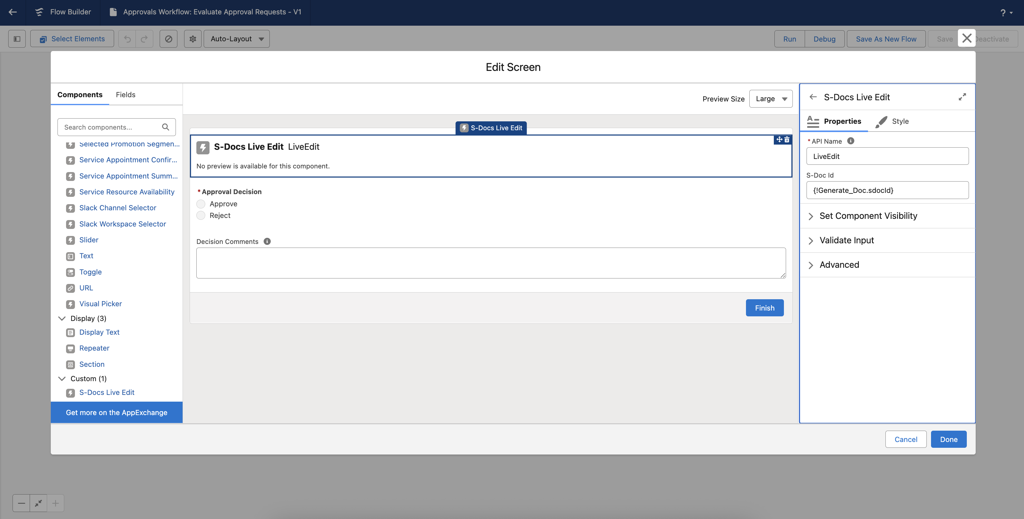 Live Edit Modal for Screen Flows