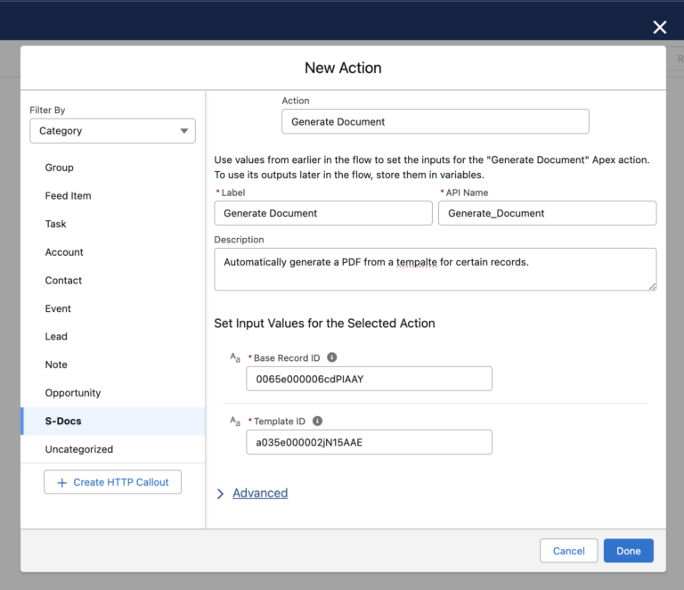 Generate S-Doc, Preparing, and Sealing Envelope Invocable Apex Actions ...