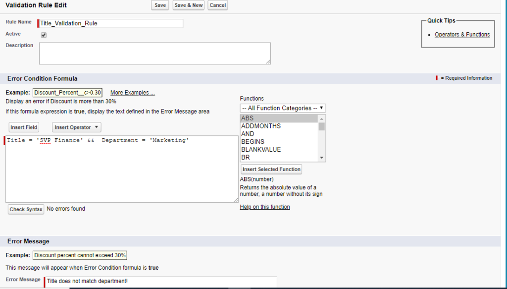 Validation Rules & Write Data Back To Salesforce – S-Docs Knowledge Base